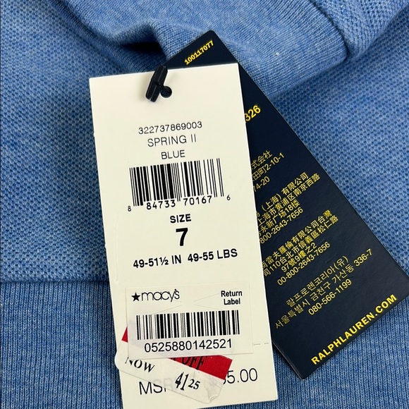 Polo by Ralph Lauren boys pique quarter zip size 7 - Picture 2 of 3